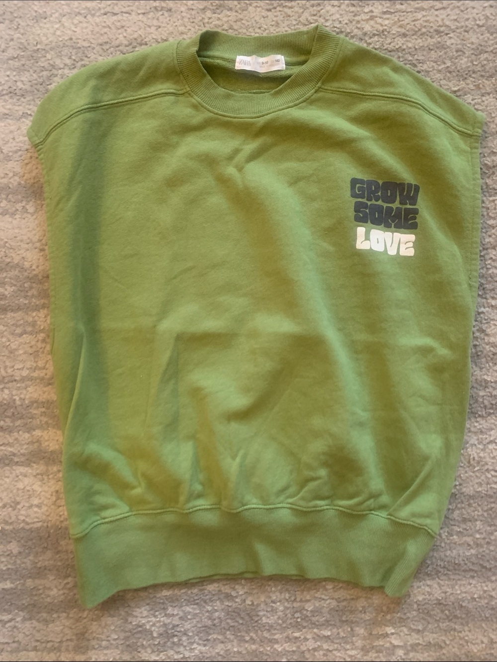 Zara Grow Some Love Green Kids sleevless Sweatshirt
